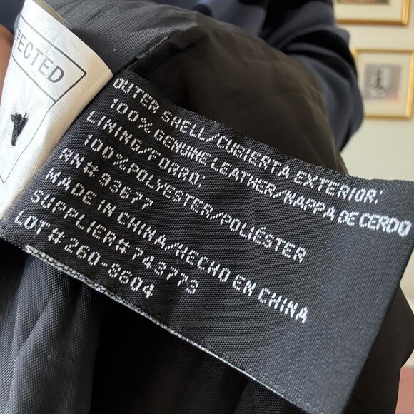 Black Leather Blazer Trench Coat - Picture 2 of 8